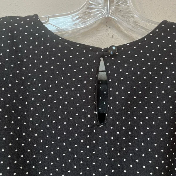 Vintage Tabby of California Black Polka Dot Belted Dress Size 16 - Image 9