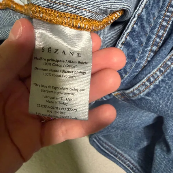 Sézane The Brut Sexy Straight Leg Jeans Blue Organic Cotton Women Size 40 US 8 - Image 4
