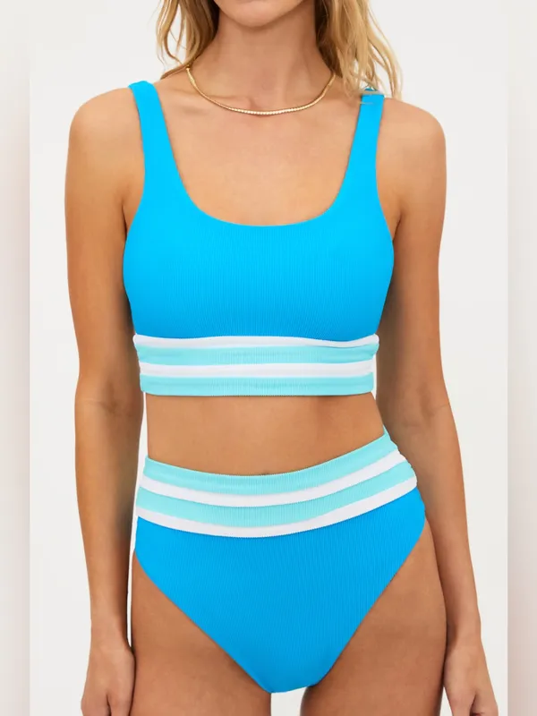 BEACH RIOT Thalia Bottom Riviera Royal Colorblock, size Large, $108 - Image 5