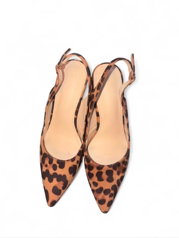 Leopard Print Kitten Heels Brown Size 7 - Image 5