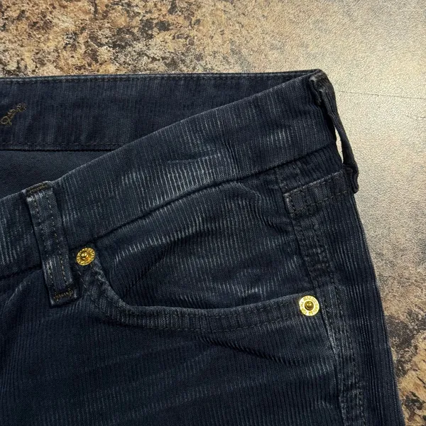 7 For All Mankind Bootcut Corduroy Pants A Pocket Low Rise Navy Minimalist 29 - Image 8
