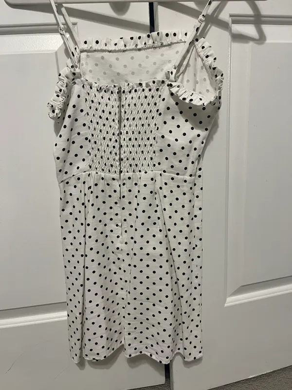 White Polka Dot Dress - Image 4