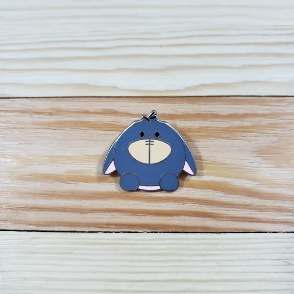 Disney Winnie the Pooh Eeyore Round Enamel Lapel Trading Pin Cute Chibi Style - Image 2