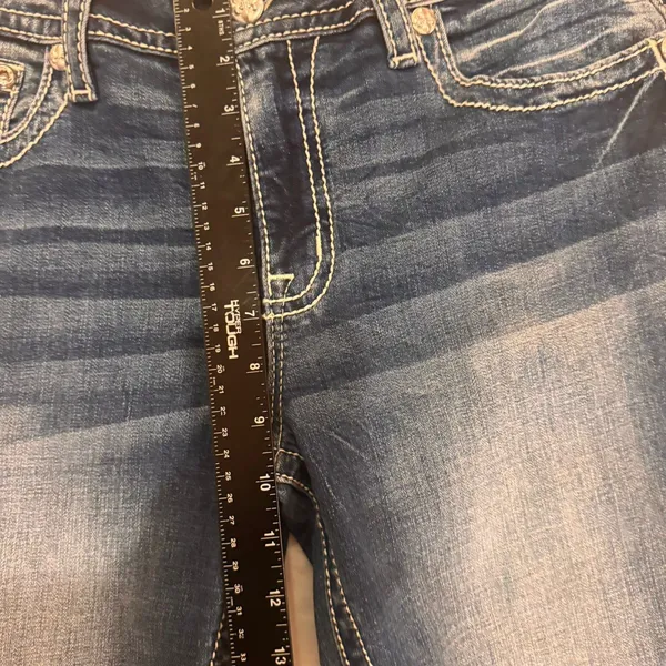 Miss Me Jeans, Women's Size 32 Blue, Denim, Gems Back Pocket, Flared - Image 10