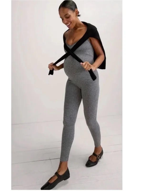 HATCH The Body Rib Unitard in heather grey one piece M - Image 3