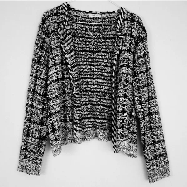 Sioni Tweed Boucle Knit Cardigan Sweater Blazer Women's Size Small - Image 4