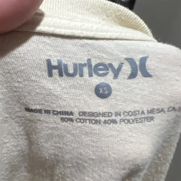 Hurley T-Shirt Womens Size XS Beige Beach Life Graphic Long Sleeve Crew - Image 6