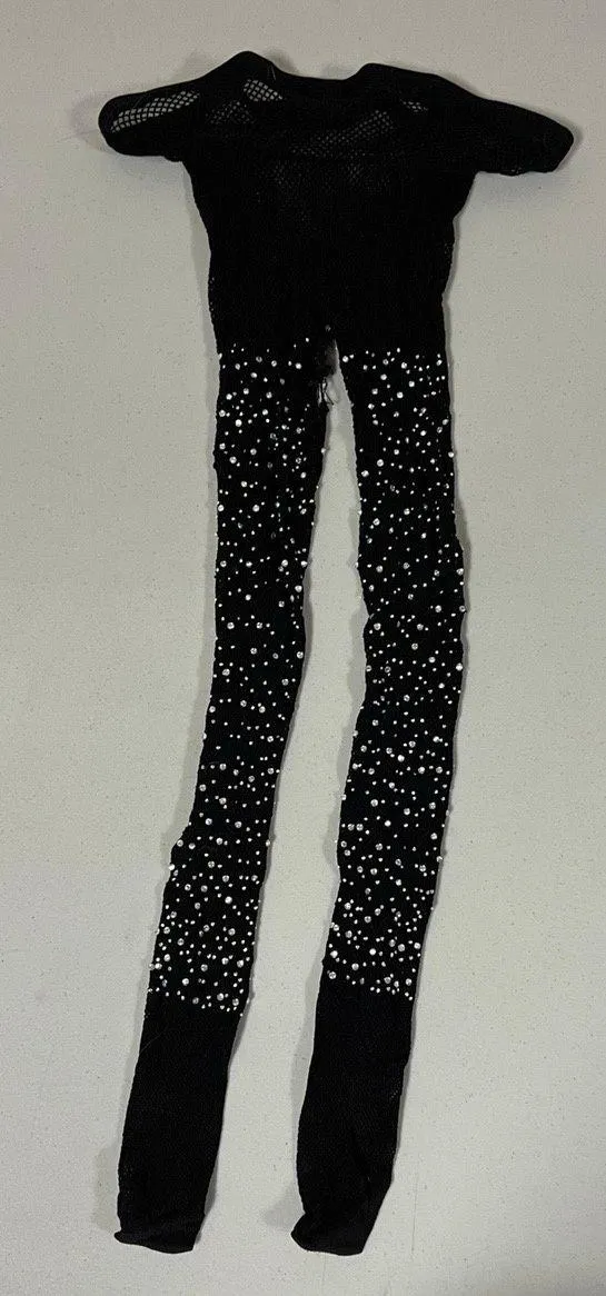 Black Diamond Diamonds Fishnets Fishnet Stockings Tights Pantyhose Hosiery Lingerie Size S/M 💎 - Image 2