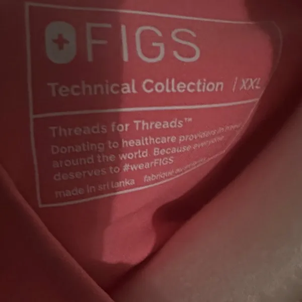 Figs Coral V-Neck Short Sleeve Top - Image 2