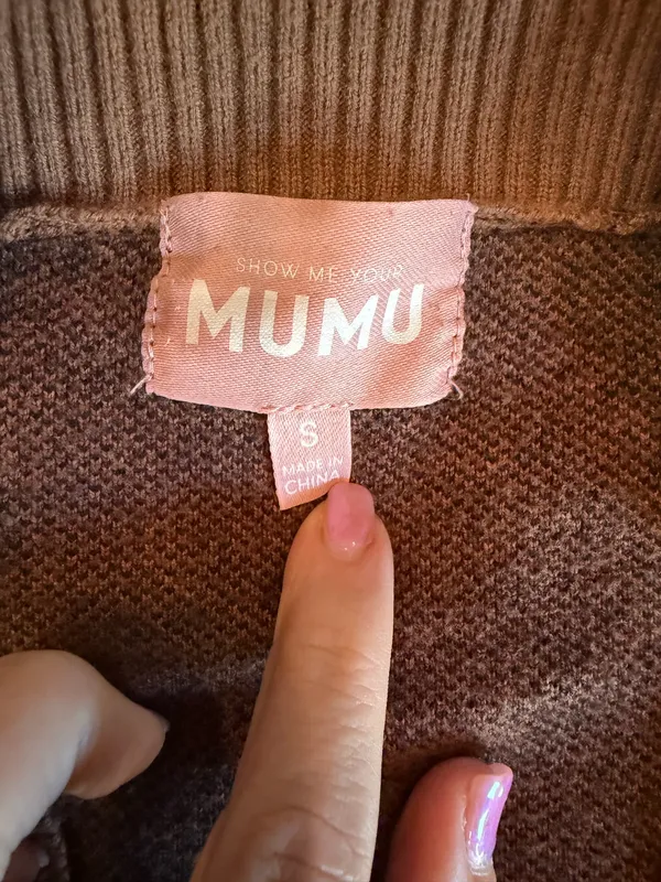 Show Me Your Mumu Gilloan Sweater Small Jumping Cheetah Knit Brown V Neck - Image 2