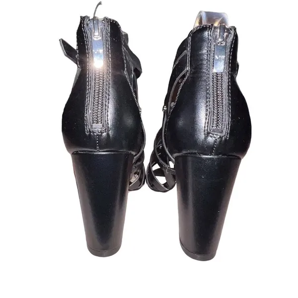 Marc Fisher Womens Lusa Caged City Sandals Black Ankle Strap‎ Size 6M EUC - Image 4