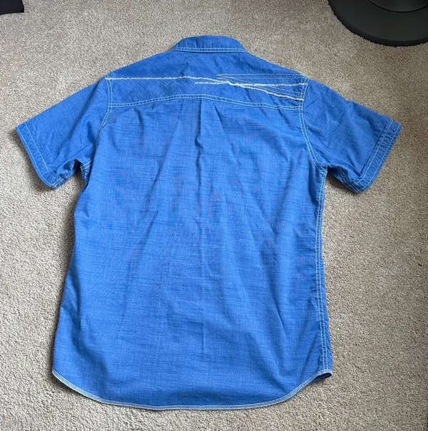 Buckle Black Men’s Blue Standard Fit Western Short Sleeve Button Down Shirt - Image 7