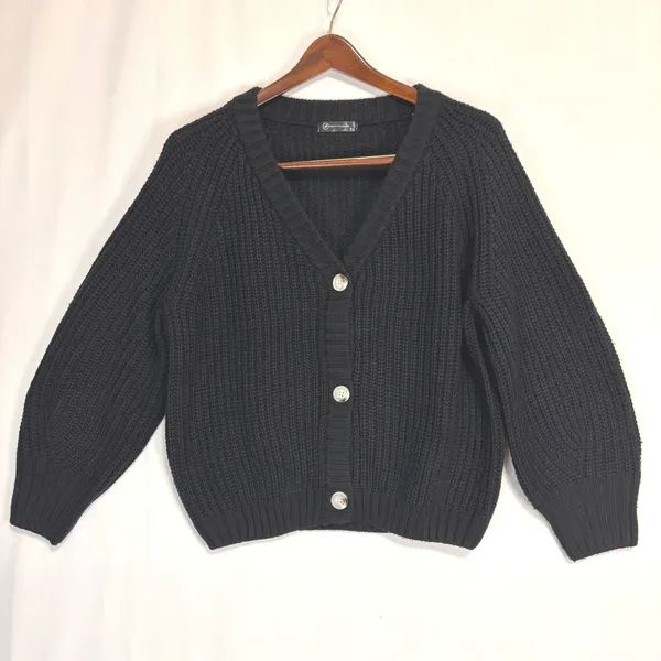 PRETTYGARDEN Cardigan Women Sz S Chunky Knit V-Neck Button Oversized Minimalist‎ - Image 4