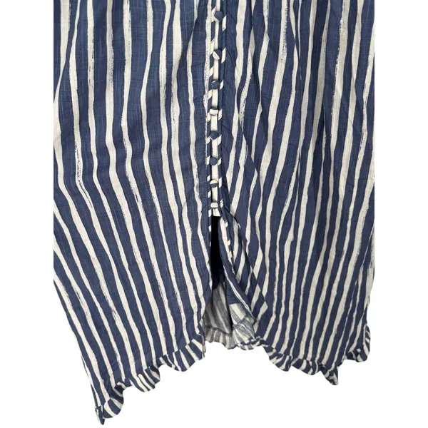 NWT Anthropologie Long Sleeve Sweetheart Midi Dress Blue Striped Size Small Boho - Image 13