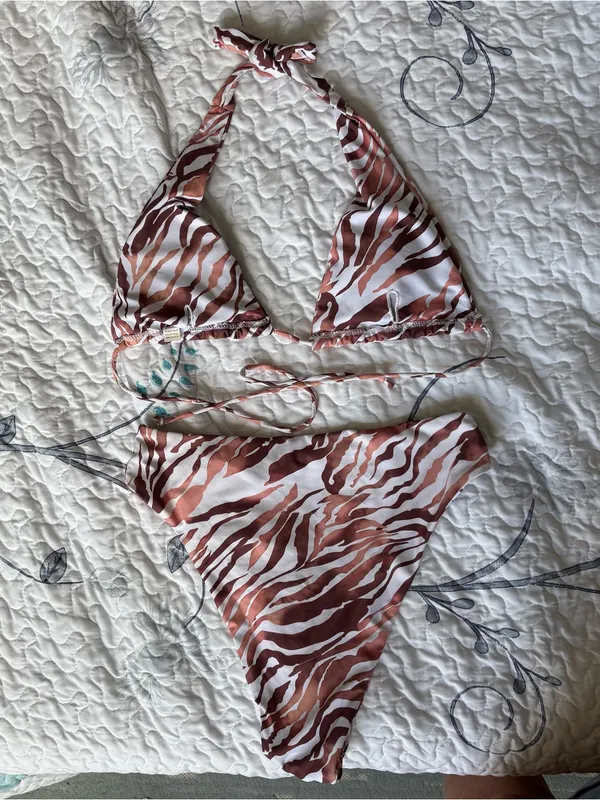 Aurelle animal print high waisted bikini Brown Size M - Image 2