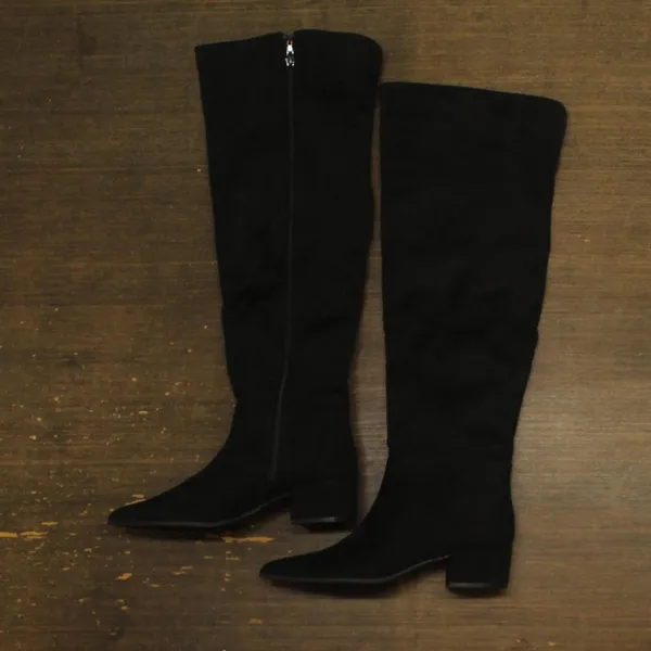 NWT On 34th Womens Gabriellaa Over the Knee Dress Boot Black Microsuede 7.5M - Image 5