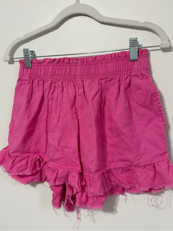 aerie Pink Ruffle Shorts Size Small Summer Beach Vacation Boho - Image 4