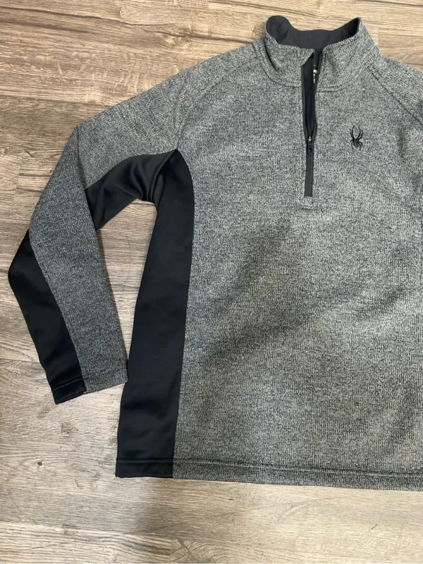 Spyder Women’s XL Gray Black Quarter Zip Pullover Sweater Athletic Top - Image 4