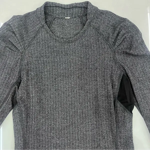 Lululemon Think Fast Long Sleeve Heathered Herringbone Heathered Black - Image 6