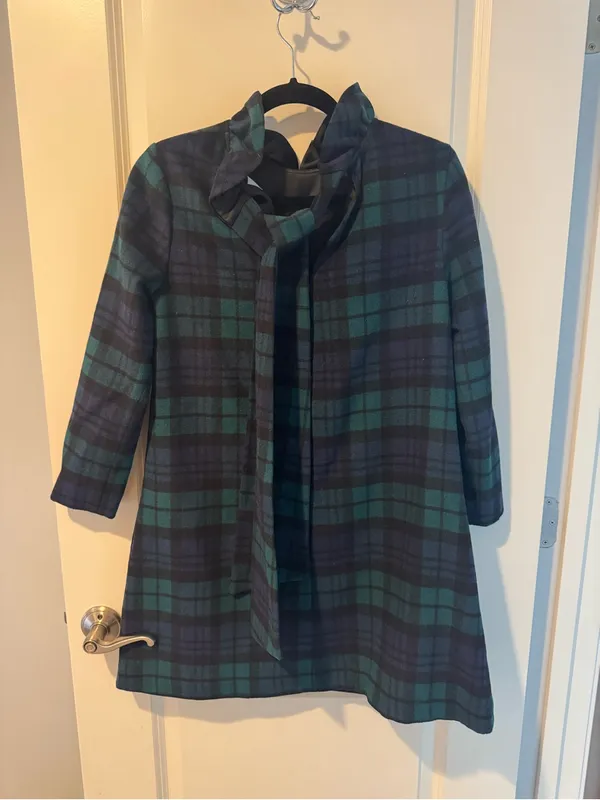 Tuckernuck Blackwatch Daphne Wool Blend Green & Navy Blue Mini Dress | XS - Image 5