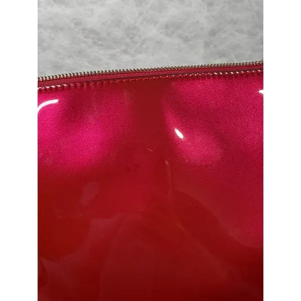 Guess Red Patent Quilted Crossbody‎ Bag Logo Embossed Chain Strap Purse Chain - Image 4