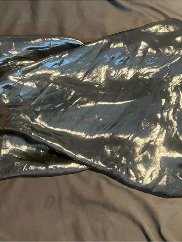 Zara Metallic Black Satin Cowl Neck Camisole Top - Image 4
