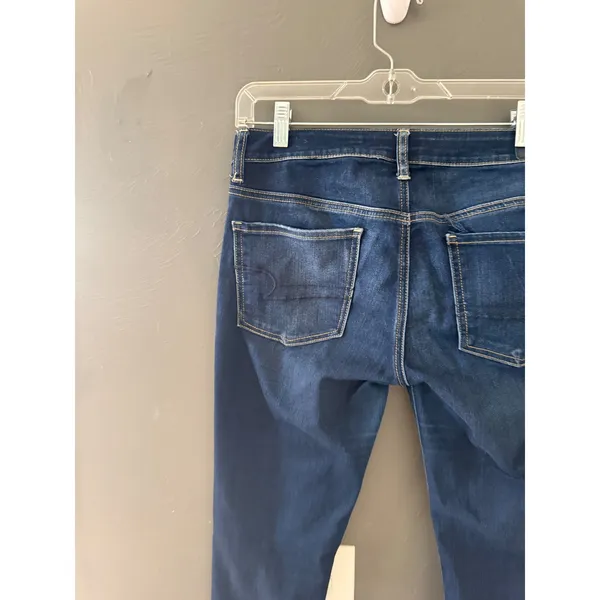 American Eagle Outfitters Dark Wash Skinny Jeggings Womens‎ Size 6 Regular Blue - Image 4