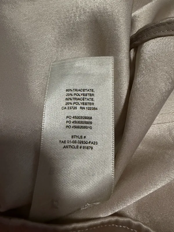 Babaton Women’s Long-Sleeve Satin Button-Up Shirt — Light Cream - Image 6