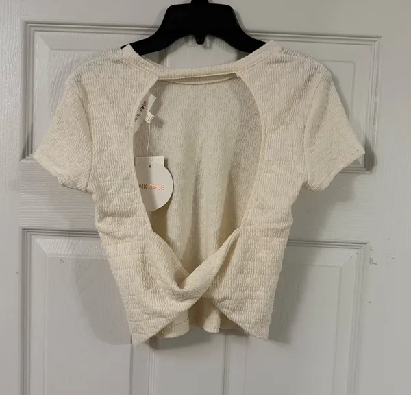Backless Knit Top Tan Size M - Image 2