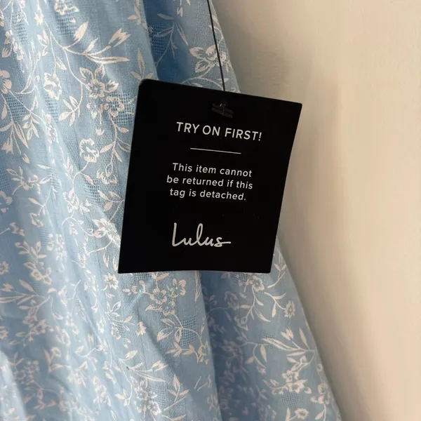 Lulus Precious Babe Light Blue Floral Ribbon Strapless Mini Dress Coquette - Image 6