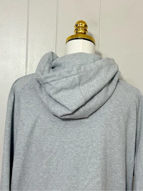 P’Tula Heather Gray Full Zip Athletic Hoodie XS Logo Zip Up Sweatshirt - Image 7