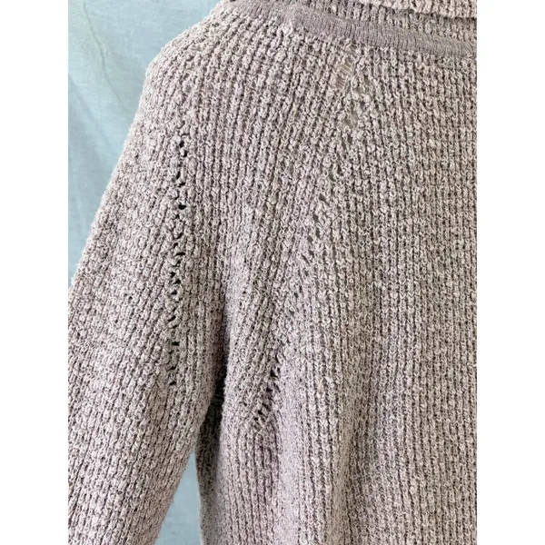 Free People By Your Side Mauve Chunky Cowl Neck Oversized Sweater Small - Image 10