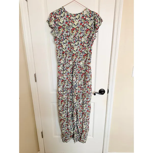 Free People Jumpsuit Womens XS Multicolor Floral Flutter‎ Sleeve Boho Jumpsuit - Image 10