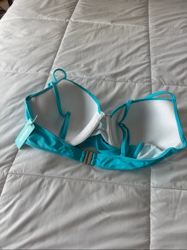 Turquoise Twist Front Bikini Top size XL Blue - Image 4