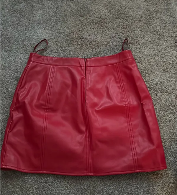 BuddyLove Skirt Leather Red Black Stars - Image 3