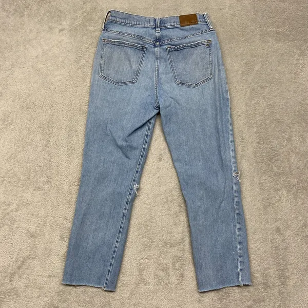 Madewell Jeans Womens 26 Blue High‎ Rise Slim Crop Boyjean Denim Ripped Light - Image 9