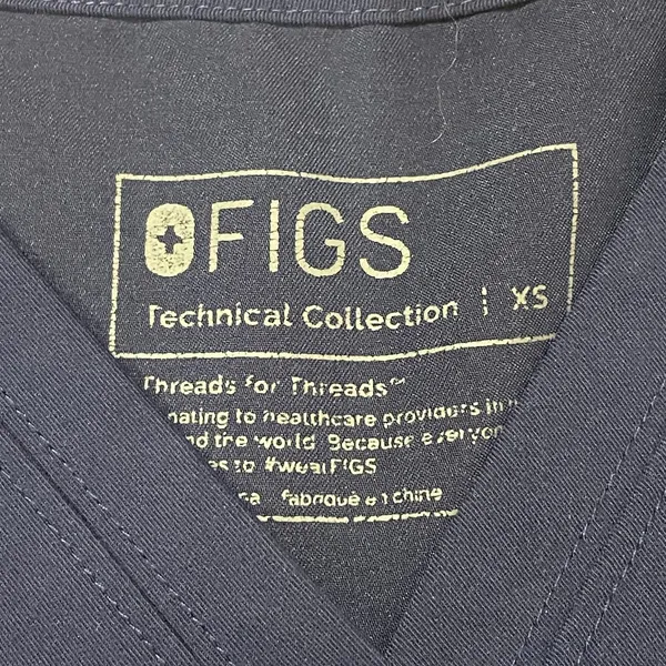 FIGS Kaya Classic V Neck Scrub Top - Blue - XS - Image 6