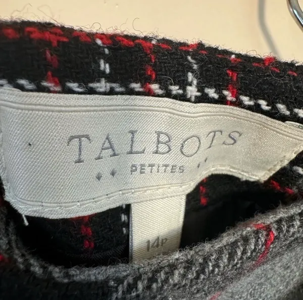 SALE! Gray Talbots Plaid Lined Skirt Size 14P EUC - Image 5