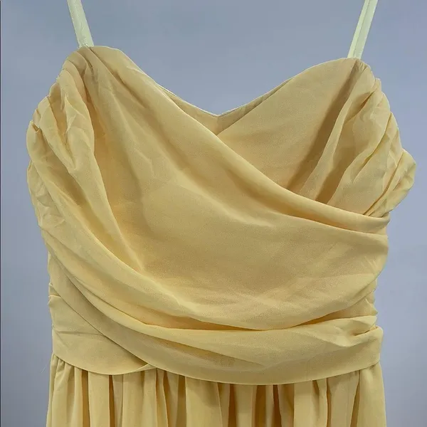 Moonlight Serenade Yellow Strapless slit Maxi Dress S formal bridesmaid party - Image 7