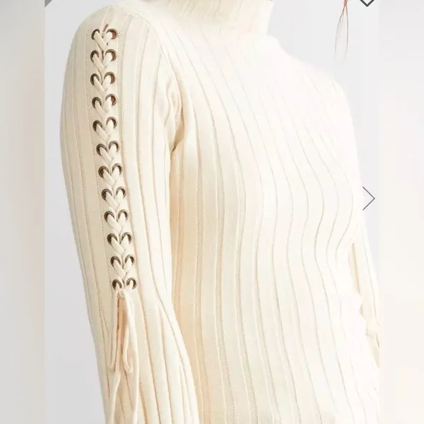 Buckle Wide Ribbed Sweater Size M - Image 3