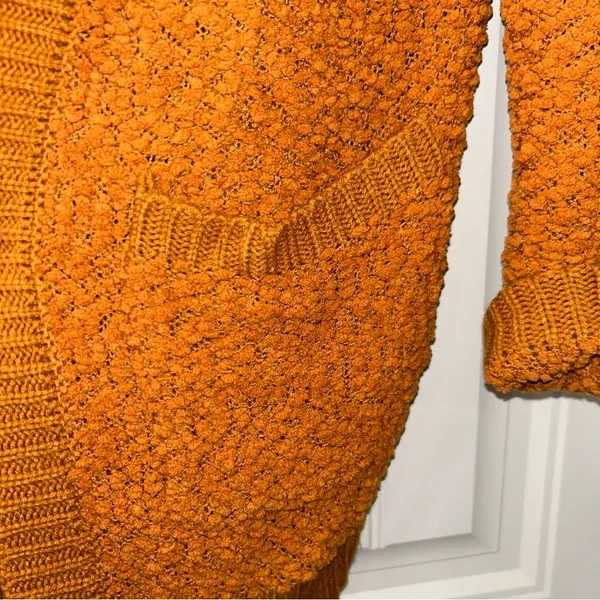 Zenana Outfitters Orange Textured Knit Cardigan Women’s Medium - Image 5