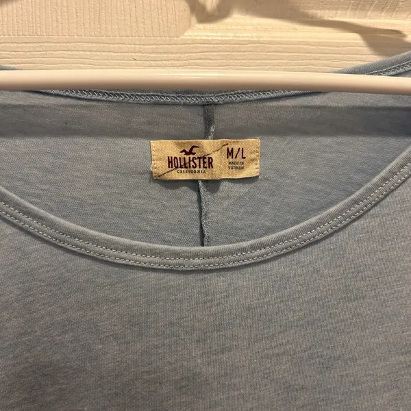 Hollister Long Sleeve Top High Low Dolman Sleeve ‎ Light Blue M/L Oversized Fit - Image 2