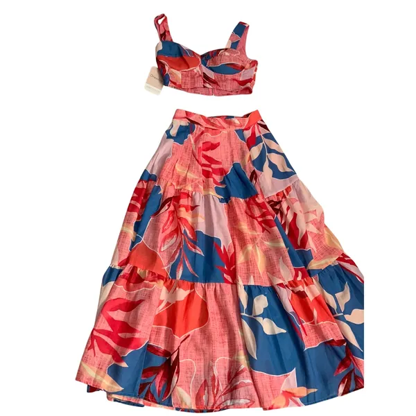 Dress Up Tropical‎ Floral two-piece set NWT size small - Image 2