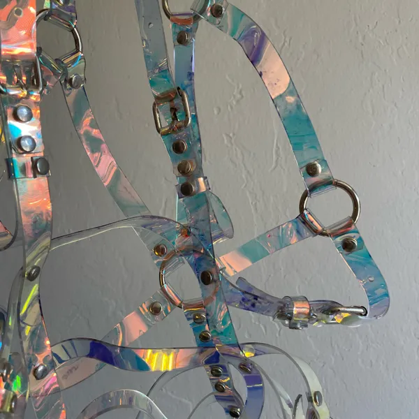 iHeartRaves Holographic Iridescent Rainbow PVC Harness - Image 6