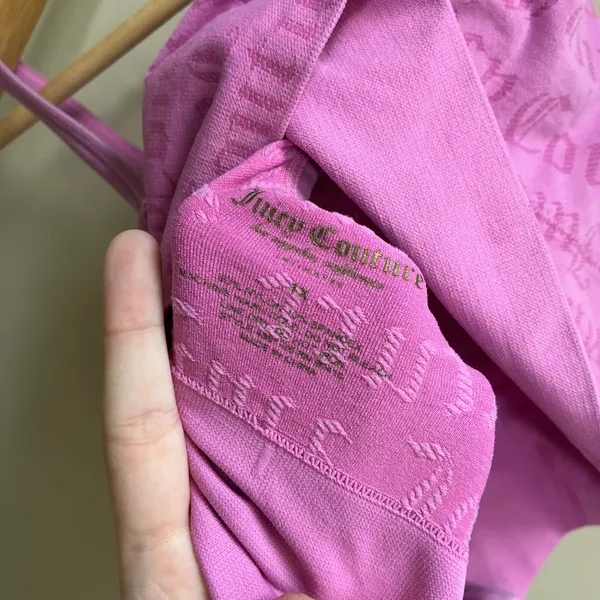 Juicy Couture Logo Jacquard Bralette 1X Pink Womens Seamless Stretch Crop Top - Image 3