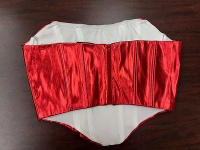 Windsor NWT Red Shiny Strapless Corset Top Size Large - Image 2