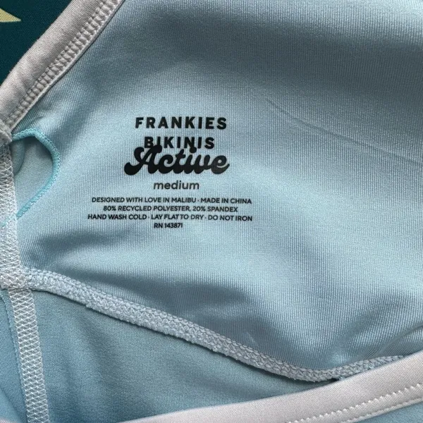 🩵Frankie's Bikinis Sky Blue Lively Halter Sports Bra - Image 6