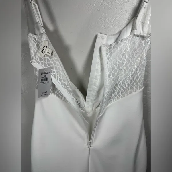 (The Buckle) Privy Bustier Mesh Inset White Mini Glam Dress Size Small - Image 11