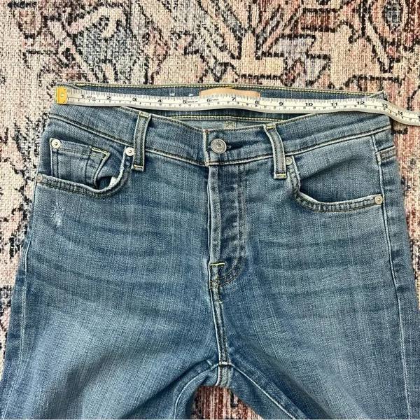 7 for All Mankind High Waist Josephina Designer Denim Jeans Size 24 Button Fly - Image 7