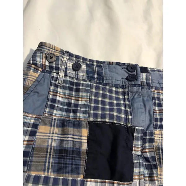 Ann‎ Taylor Loft Skirt Patchwork Plaid Blue Preppy Mini 8 - Image 2